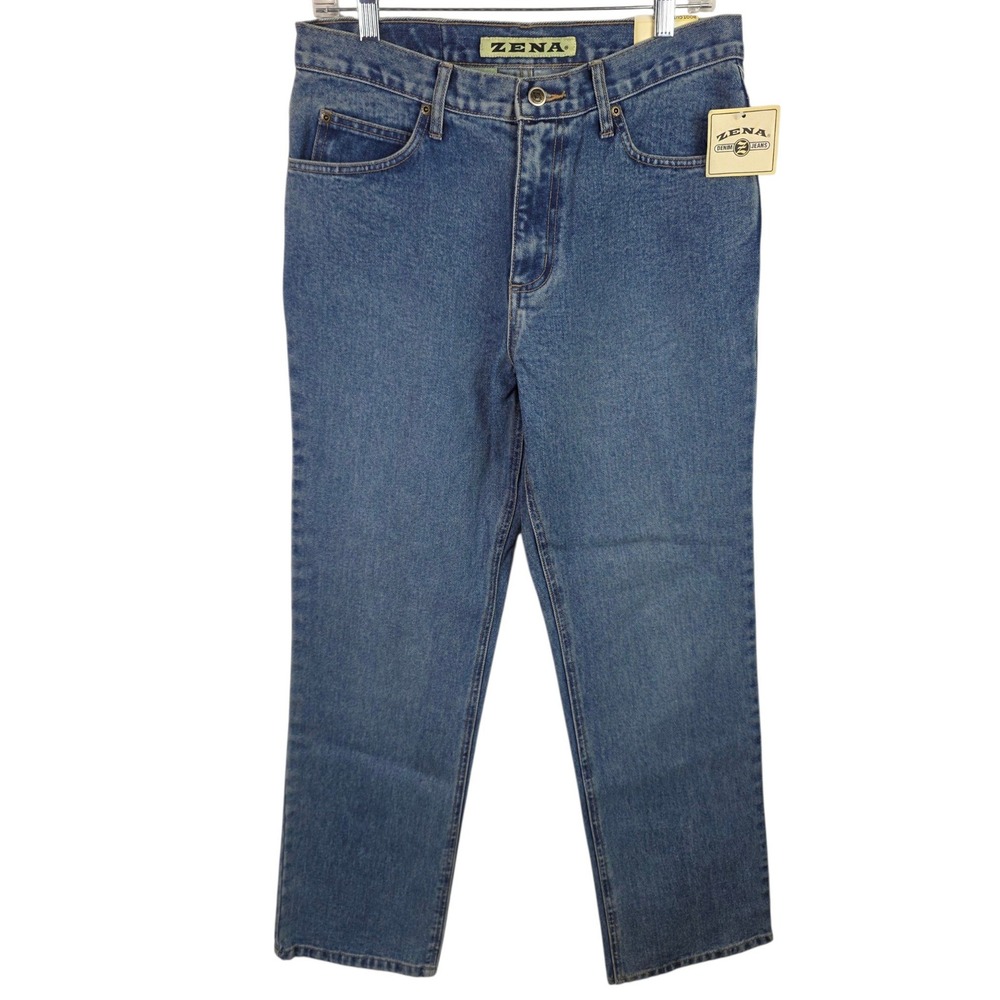Zena Bootcut Jeans Womens 10 Blue NEW Vintage 100% Cotton Medium Wash Mid Rise